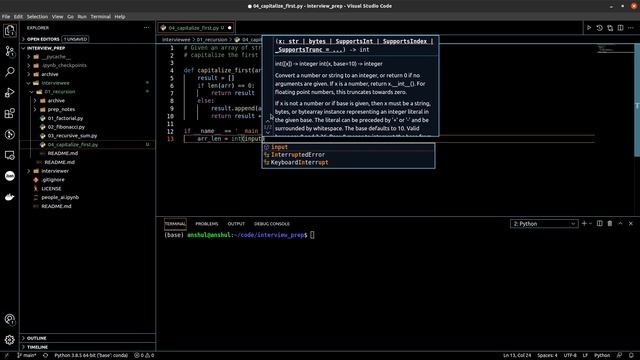 04 Coding Interview Questions - Recursion - Capitalize First смотреть онлайн