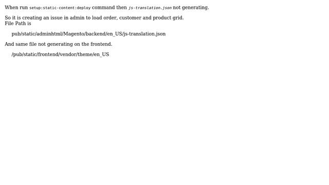 Magento: After upgrade Magento 2 : JS-translation.json file not Generating on Production Mode смотреть онлайн