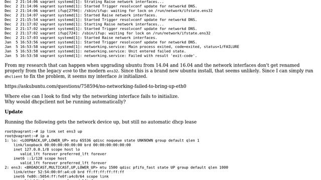 Unix & Linux: Ubuntu 16.04 not getting dhcp lease смотреть онлайн