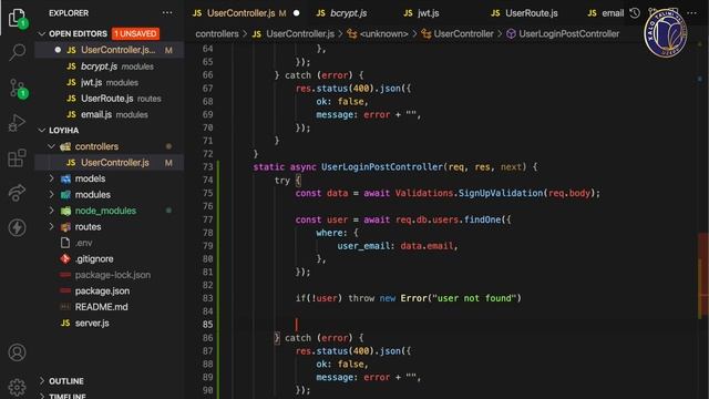 JavaScript Node JS dasturlash tili. 34-dars. Oxirgi amaliyot darsi смотреть онлайн