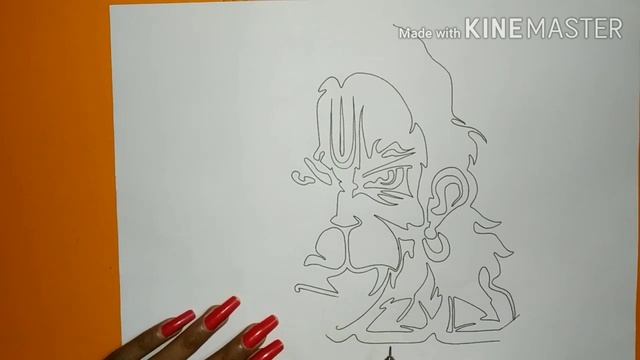 Lord hanuman drawing | How to draw hanuman ji face step by step | Hanuman jayanti drawing смотреть онлайн