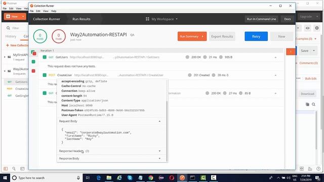 POSTMAN Tutorials for API Testing - Lecture 8 - Collection Runner смотреть онлайн