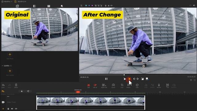 Make Lens Correction in VideoProc Vlogger | Remove Fisheye Effect смотреть онлайн