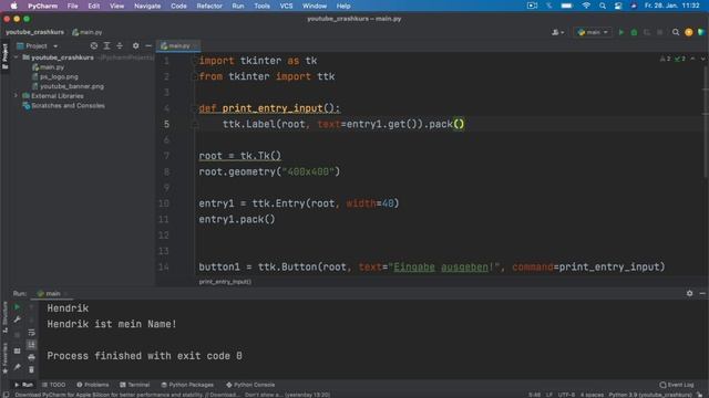 Python Tkinter Tutorial Deutsch #10 - Das ttk Entry Widget смотреть онлайн