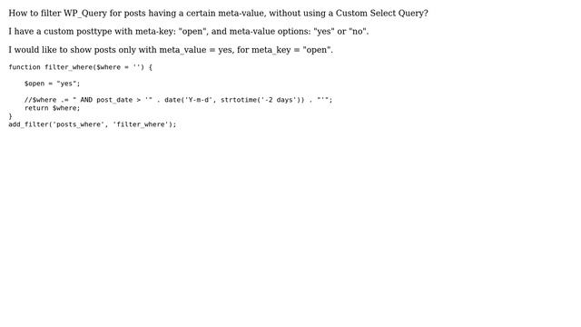Wordpress: Filter WP_Query for posts having a certain meta-value (2 Solutions!!) смотреть онлайн