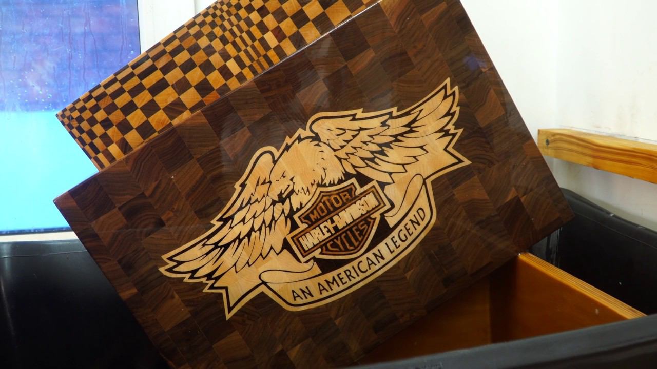 Making Harley Davidson Motor Cycles end grain cutting board смотреть онлайн