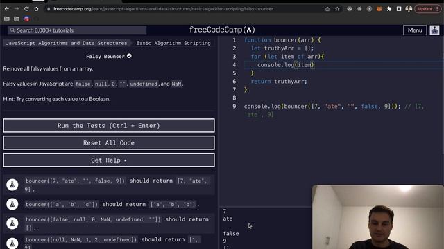 freeCodeCamp - Falsy Bouncer смотреть онлайн