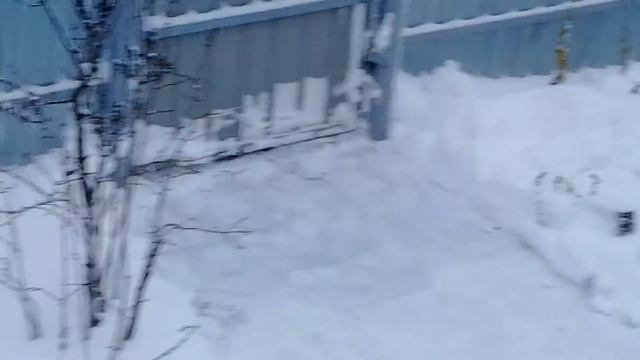 Скидываю снег с гаража. смотреть онлайн