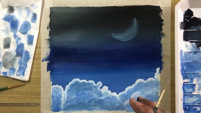 Moon Light Watercolor painting !! Happy Eid Drawing смотреть онлайн
