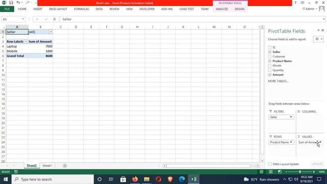 Pivot Table In Excel | How To Sum In Excel Using Pivot Table