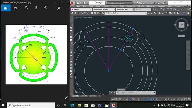 AutoCAD 2D Drawing Practice-7 || Challenge task for beginners || AutoCAD With Asad смотреть онлайн