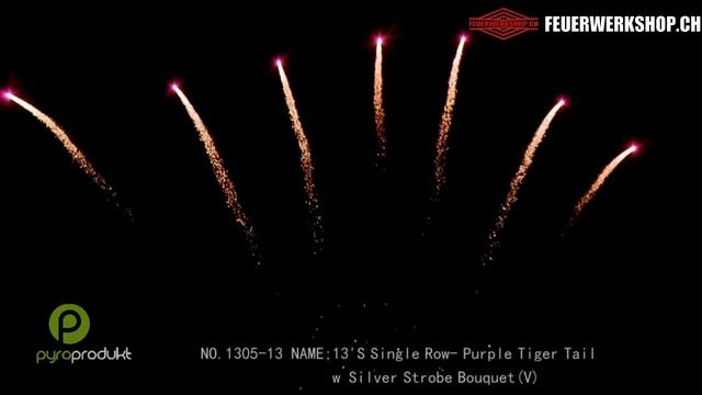 Single Row: Purple Tiger Tail W/Silver Strobe Bouquet