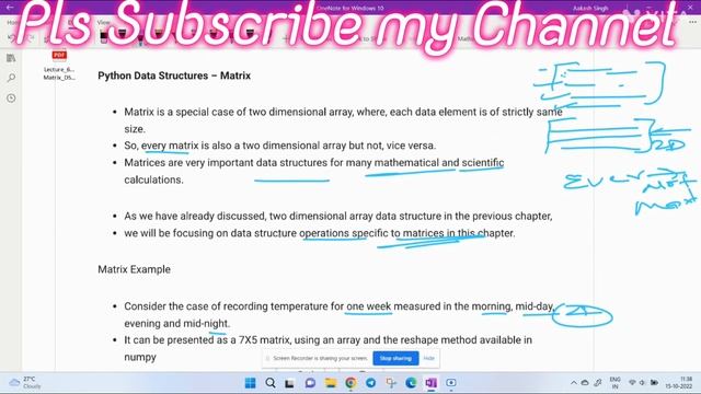 Lecture-5: Matrix - Python-Data Structures and Algorithms Course| Data Science -Placement 2k22-23 смотреть онлайн