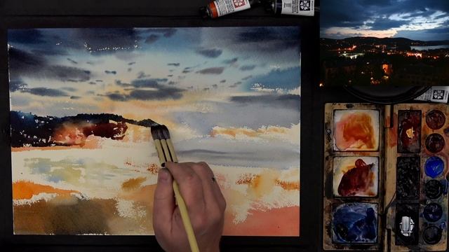 #197 Travel by art, Ep. 69: Mont-Tremblant, Canada (Watercolor Cityscape Tutorial) смотреть онлайн