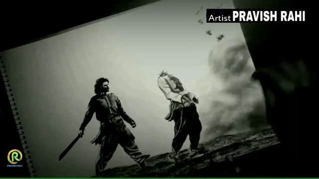 Head cutting scene || bahubali ||drawing || by artist - pravish rahi смотреть онлайн