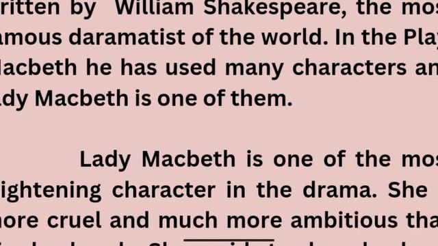 Sketch The Character Of Lady Macbeth /Macbeth By Shakespeare смотреть онлайн