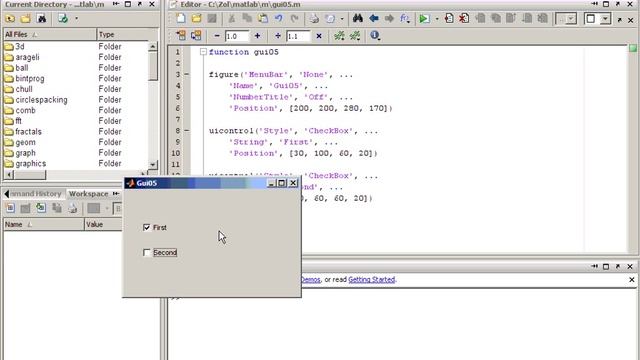 Создание GUI приложений в MATLAB. Часть 5-1 смотреть онлайн