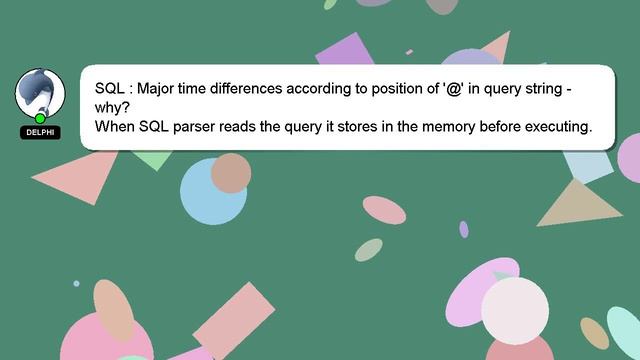 SQL : Major time differences according to position of '@' in query string - why? смотреть онлайн