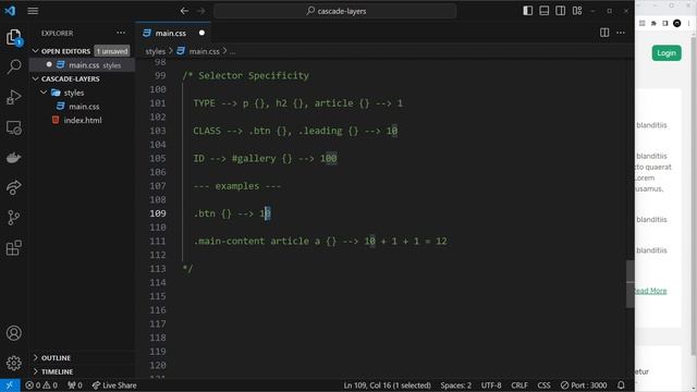 CSS Cascade Layers Tutorial #1 - Selector Specificity 101 смотреть онлайн