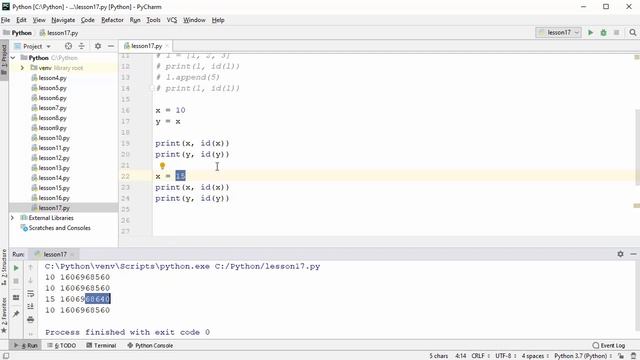 Mutable and immutable objects in Python Изменяемые и неизменяемые обьекты смотреть онлайн