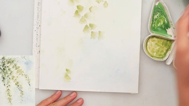 Watercolor floral painting - foliage painting for beginners смотреть онлайн