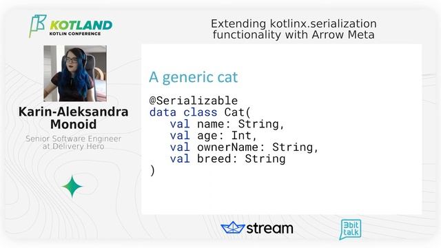 Extending kotlinx.serialization functionality with Arrow Meta by Karin-Aleksandra Monoid | KotLand смотреть онлайн