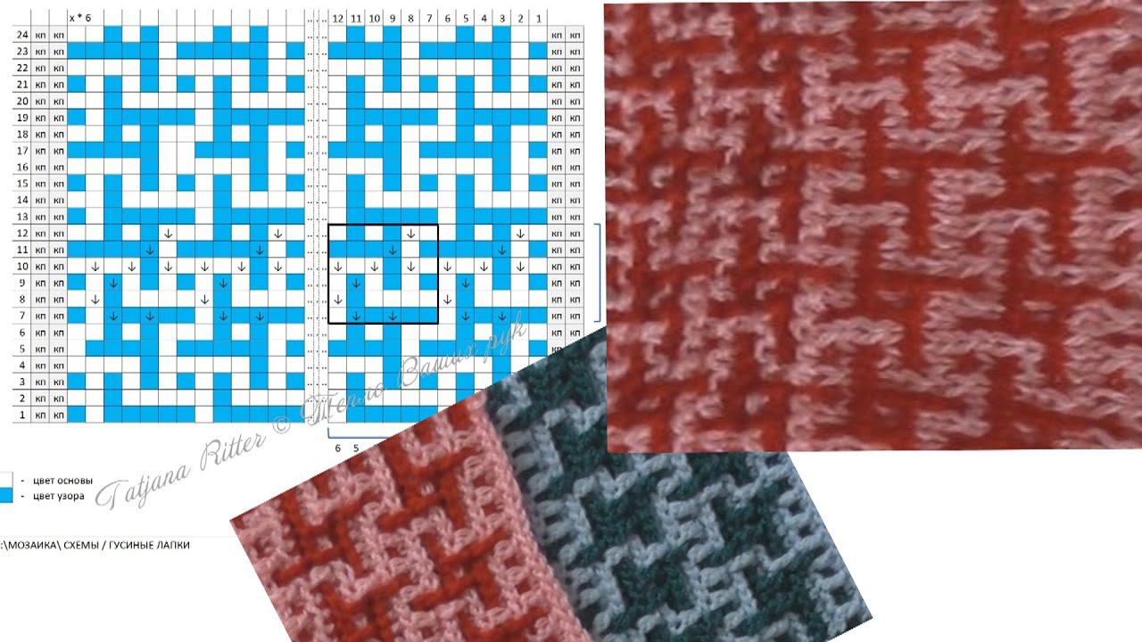 #366. Как вязать по жаккардовым схемам методом "ленивого жаккарда" или "мозаики" крючком. смотреть онлайн