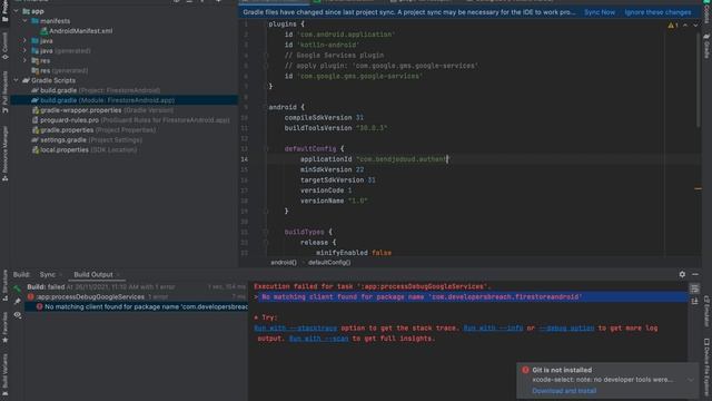 No matching client found for package name android studio error смотреть онлайн