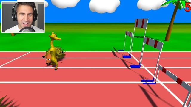 SHARK EATS GIRAFFE'S DIVING BOARD - Wild Animal Sports Day | Pungence смотреть онлайн