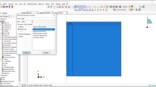Crack simulation in Abaqus: J-integral, designing mesh around crack смотреть онлайн