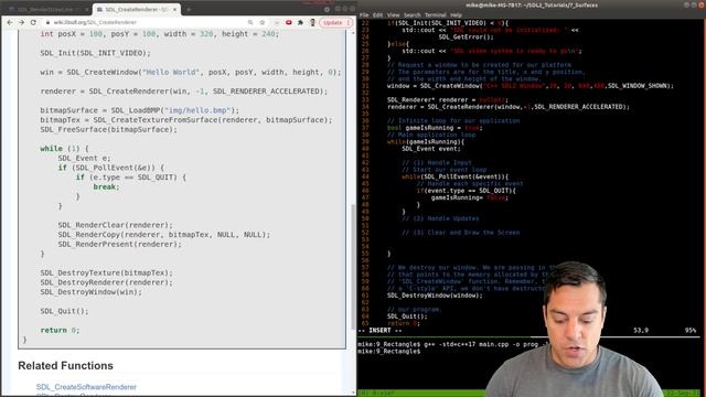 [Ep. 16] SDL RenderDraw lines and rectangles using SDL Renderer | Introduction to SDL2 смотреть онлайн