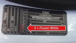 Where is the Paint Code / Colour Code Location on a Ford Focus Mk3 2019 - 2012. All Models