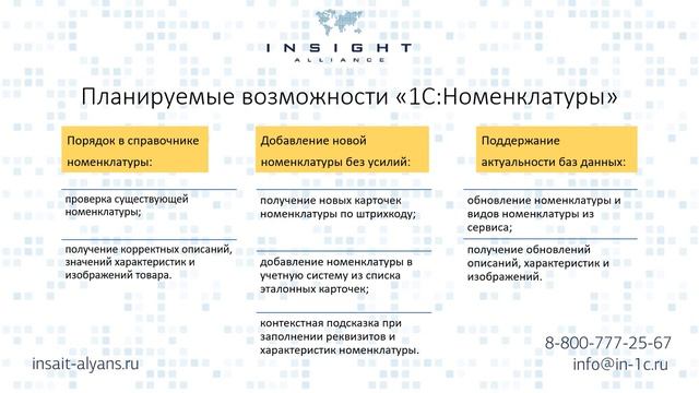 1С Номенклатура - новый сервис 1С смотреть онлайн