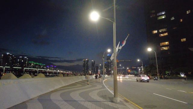4K Busan Night Walk, Marine City | Busan's Wealthy Neighborhood With The Best Sea View