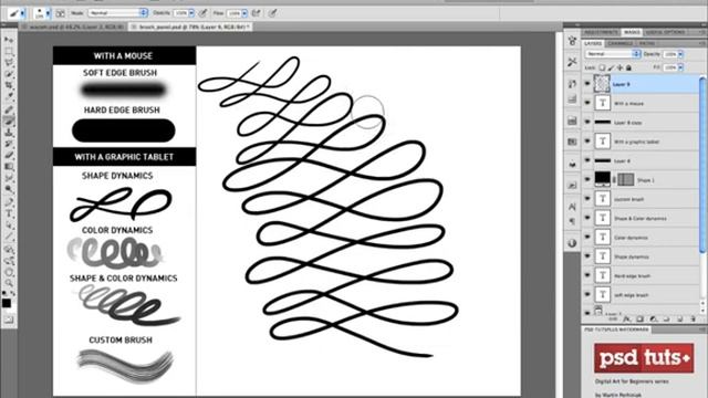 Adobe Photoshop CS5 - Using The Brush Panel and Using a Tablet Part 1 смотреть онлайн
