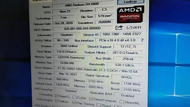 HOW TO UNDERVOLT GIGABYTE RX 6800 FOR 62 Mh/s @ 105-110 Watts смотреть онлайн