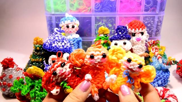 Обзор Новогодних фигурок из резинок 2016. Rainbow Loom Happy New Year Charm смотреть онлайн