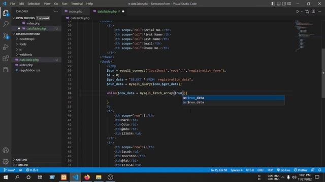 PHP Data Table(Read Data) In 5 Minutes | PHP MySQL CRUD - Read Data for Beginner #php #mysql смотреть онлайн