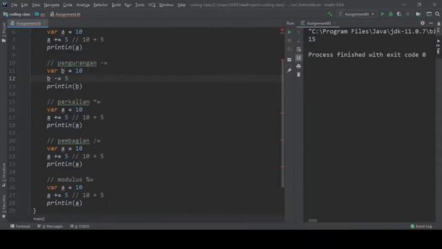 Belajar Kotlin Bahasa Indonesia - 10. Operator assignment смотреть онлайн