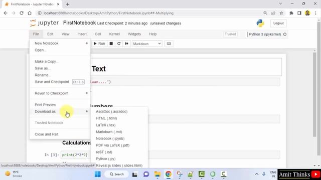 Jupyter Notebook Tutorial for Beginners | Learn Python Jupyter in 40 Minutes | Amit Thinks | 2023 смотреть онлайн