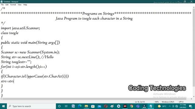 Toogle each Character in the String || Coding Technologies смотреть онлайн