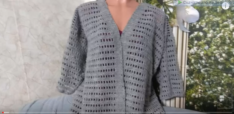 Кардиган крючком Простой крой, простая вязка