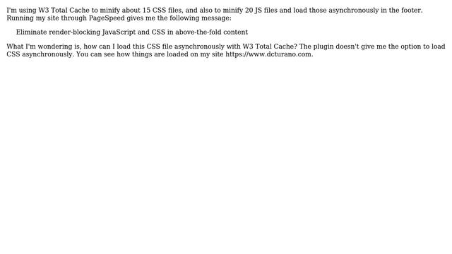 Wordpress: W3 Total Cache: Load CSS asynchronously for better PageSpeed score? смотреть онлайн