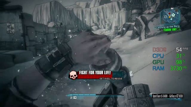 GeForce GT 1030 -- Intel Core i5-8400 -- Borderlands 2 FPS Test смотреть онлайн