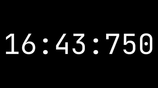 Countdown Timer 34 Minutes [34:00:000] - White On Black With Milliseconds