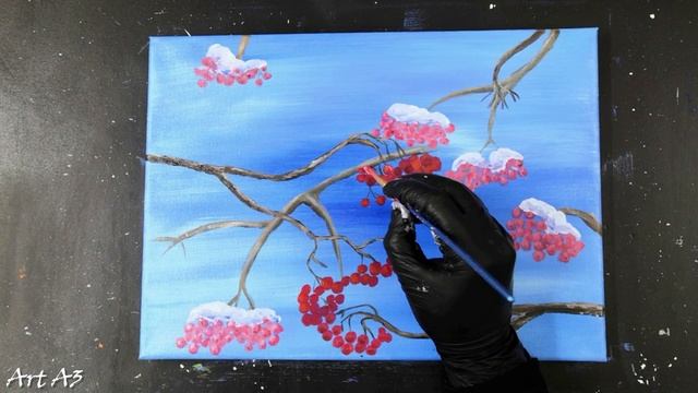 Daily Art #18 / Acrylic /BULLFINCHES. Ежедневное искусство №18 / Акрил/ СНЕГИРИ смотреть онлайн