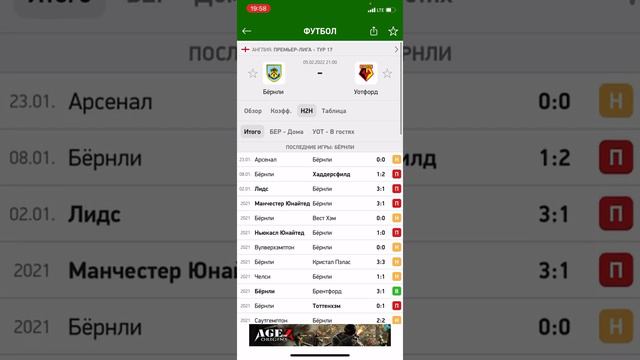 Бёрнли - Уотфорд, Прогноз на футбол смотреть онлайн