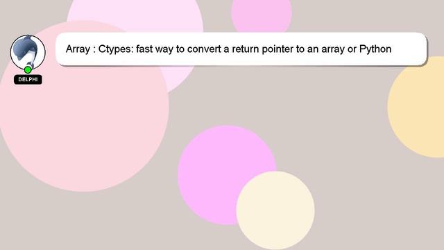 Array : Ctypes: fast way to convert a return pointer to an array or Python list смотреть онлайн