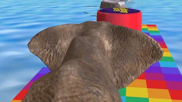 Jump Game with Gorilla, Zombie T rex, Cow, Bear, Mammoth - Who will fall in the water? смотреть онлайн