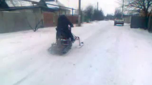 Самодельный снегоход,испытание.Видео 2. смотреть онлайн
